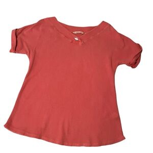 Soft surroundings extra small, short, sleeved coral to orange top